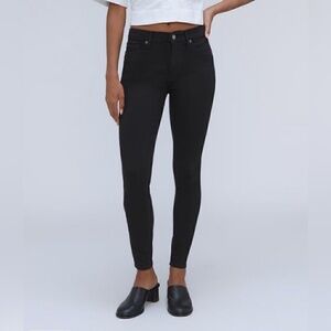 Everlane Mid Rise Black Ankle Stretch Denim Jeans Size 26